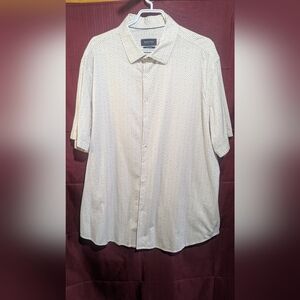 Bugatchi Men's Big And Tall Cream Button Down Shirt 3xl